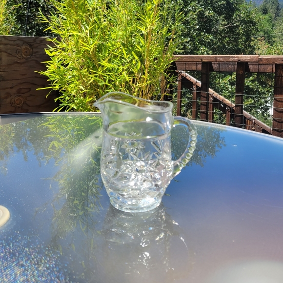 VINTAGE Lead Crystal small pitcher/vase 6"H - Picture 2 of 10